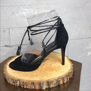 WHBM lace up suede heels